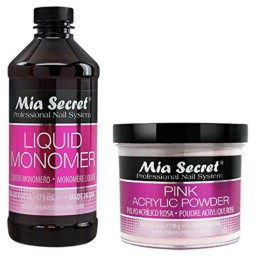 Mia Secret Liquid Monomer 16 oz + Mia Secret Pink Acrylic Powder 4 oz Combo Set