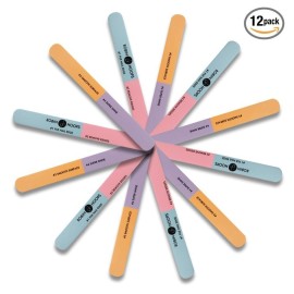 (Pack of 12) 4 Way Shine Nail Buffer/File Nail Edge, Remove Ridges, Smooth Surface, Super Shine