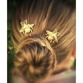 FXmimior Bridal Honeybee Bobby Pins Wedding Party Hair Pins Hair Accessories pack of 3 (gold)