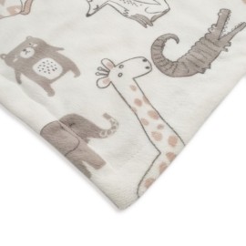 BORITAR Baby Blanket Soft Minky with Double Layer Dotted Backing, Lovely Animals Printed 30 x 40 Inch Receiving Blanket