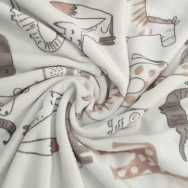 BORITAR Baby Blanket Soft Minky with Double Layer Dotted Backing, Lovely Animals Printed 30 x 40 Inch Receiving Blanket