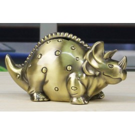 FUYU Creative Metal Cartoon Retro Dinosaur Piggy Bank Coin Bank Saving Pot Money Box