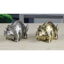 FUYU Creative Metal Cartoon Retro Dinosaur Piggy Bank Coin Bank Saving Pot Money Box