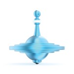 Plexity Labs UFO Tops Cussac - Metal Spinning Fidget Toy Top - Inspired by The Documented 1967 UFO Sighting in Cussac, France (Sulfur Blue)