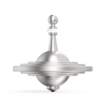 Plexity Labs UFO Tops - Cussac - Metal Spinning Fidget Toy Top - Inspired by The Documented 1967 UFO Sighting in Cussac, France (Cosmic Silver)