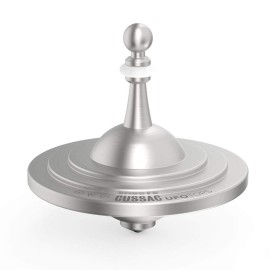 Plexity Labs UFO Tops - Cussac - Metal Spinning Fidget Toy Top - Inspired by The Documented 1967 UFO Sighting in Cussac, France (Cosmic Silver)