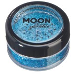 Moon Glitter Holographic Glitter Shakers 100% Cosmetic Glitter for Face, Body, Nails, Hair and Lips - 0.17oz - Blue