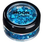 Holographic Glitter Shapes by Moon Glitter - 100% Cosmetic Glitter for Face, Body, Nails, Hair and Lips - 0.10oz - Blue