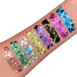 Holographic Glitter Shapes by Moon Glitter - 100% Cosmetic Glitter for Face, Body, Nails, Hair and Lips - 0.10oz - Blue Holographic Glitter Shapes by Moon Glitter - 100% Cosmetic Glitter for Face, Body, Nails, Hair and Lips - 0.10oz - Blue