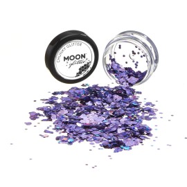 Holographic Chunky Glitter by Moon Glitter - 100% Cosmetic Glitter for Face, Body, Nails, Hair and Lips - 0.10oz - Purple Holographic Chunky Glitter by Moon Glitter - 100% Cosmetic Glitter for Face, Body, Nails, Hair and Lips - 0.10oz - Purple
