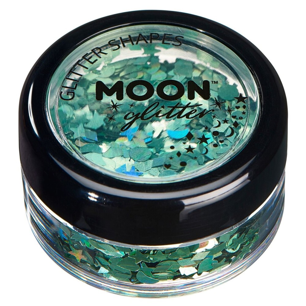 Moon Glitter Holographic Glitter Shapes 100% Cosmetic Glitter for Face, Body, Nails, Hair and Lips - 0.10oz - Green Moon Glitter Holographic Glitter Shapes 100% Cosmetic Glitter for Face, Body, Nails, Hair and Lips - 0.10oz - Green