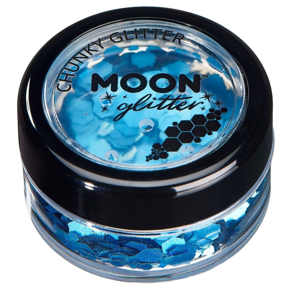 Moon Glitter Holographic Chunky Glitter 100% Cosmetic Glitter for Face, Body, Nails, Hair and Lips - 0.10oz - Blue Moon Glitter Holographic Chunky Glitter 100% Cosmetic Glitter for Face, Body, Nails, Hair and Lips - 0.10oz - Blue