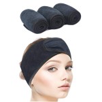 SINLAND Facial Spa Headband For Washing Makeup Cosmetic Shower Soft Women Hair Band 3 Pack