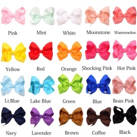JOYOYO 40PCS 3Inch Hair Bows for Girls Grosgrain Ribbon Bow Toddler Hair Accessories with Alligator Clips in 20 Color Pairs for Baby Girls Kids Toddlers Teens
