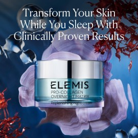 ELEMIS Pro-Collagen Overnight Matrix, 50ml - Wrinkle Smoothing Night Cream, Deeply Hydrate, Smooth, Firm & Replenish Stressed Skin, Overnight Hydrating Skincare Face Cream