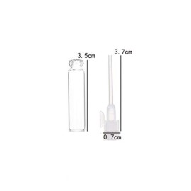 JJKMALL- 100PCS 1ml 1/4 Dram Empty Glass Perfume Sample Bottle Vials with 3ml 1pcs Droppers Samplers for Essential Oils Aromatherapy caps with