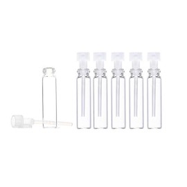 JJKMALL- 100PCS 1ml 1/4 Dram Empty Glass Perfume Sample Bottle Vials with 3ml 1pcs Droppers Samplers for Essential Oils Aromatherapy caps with