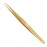 14cm Metaleks Lash Tweezers Japanese Steel Lash Extension Tweezers 45 Degree Angular Tip. (Golden Titanium Coated.)