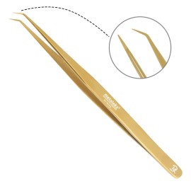 14cm Metaleks Lash Tweezers Japanese Steel Lash Extension Tweezers 45 Degree Angular Tip. (Golden Titanium Coated.) 14cm Metaleks Lash Tweezers Japanese Steel Lash Extension Tweezers 45 Degree Angular Tip. (Golden Titanium Coated.)
