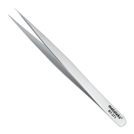 Metaleks Straight Pointed Perfect Craft Fine Angled Removal Stainless Steel Tip Straight Tweezers For Professional Grafting Eyelash Extension False Eyelash Nail Art.