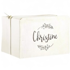 The Cotton & Canvas Co. Personalized Name with Vine Cosmetic Bag and Travel Make Up Pouch The Cotton & Canvas Co. Personalized Name with Vine Cosmetic Bag and Travel Make Up Pouch