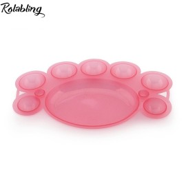 Rolabling 6 pcs Nail Art Dappen Dish Nail Art Polish Color Mixing Palettes Manicure Tool Nail Painting Mixed Color Palette Nail Gel Color Makeup Display Board