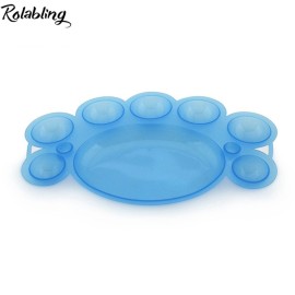Rolabling 6 pcs Nail Art Dappen Dish Nail Art Polish Color Mixing Palettes Manicure Tool Nail Painting Mixed Color Palette Nail Gel Color Makeup Display Board