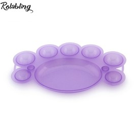 Rolabling 6 pcs Nail Art Dappen Dish Nail Art Polish Color Mixing Palettes Manicure Tool Nail Painting Mixed Color Palette Nail Gel Color Makeup Display Board