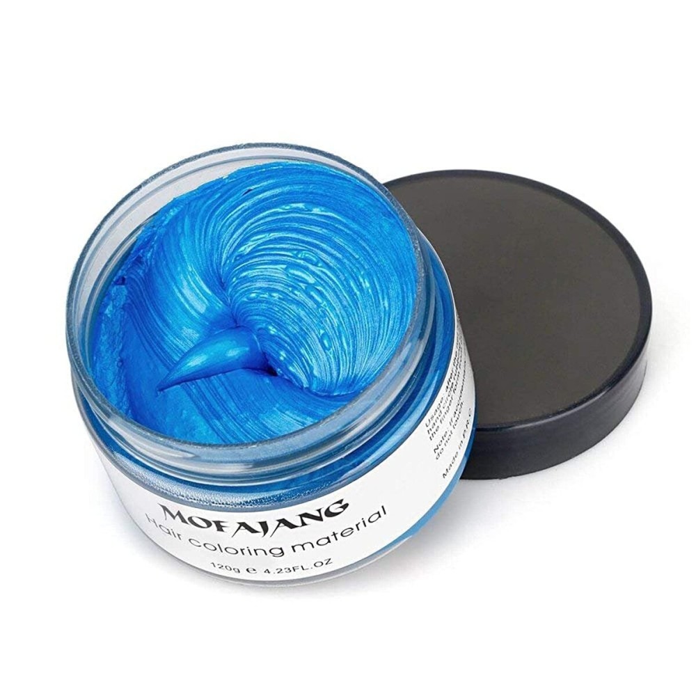 Acosexy Temporary Blue Hair Wax, 4.23oz Instant Hairstyle Mud Cream, Natural Hair Coloring Wax Material Disposable Hair Styling Dye Ash (Blue, Dye Free) for Cosplay, Party, Masquerade, Halloween etc. Acosexy Temporary Blue Hair Wax, 4.23oz Instant Hairstyle Mud Cream, Natural Hair Coloring Wax Material Disposable Hair Styling Dye Ash (Blue, Dye Free) for Cosplay, Party, Masquerade, Halloween etc.