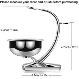 GRUTTI Shaving Brush Razor Stand with Soap Bowl, Safety Mens Razor Holder with Non Slip Base Shaving Kit for Men Boyfriend Husband Dad Birthday Fathers Day Gift