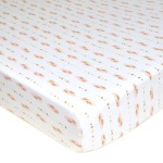 TL Care Fitted Crib Sheet 28 x 52, Soft Breathable Neutral 100% Cotton Jersey Sheet, Gold and Pink Feather, for Boys and Girls, Fits Crib and Toddler Bed mattresses