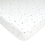 TL Care Fitted Crib Sheet 28 x 52, Soft Breathable Neutral 100% Cotton Jersey Sheet, Stars and Moons, for Boys and Girls, Fits Crib and Toddler Bed mattresses