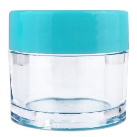 Beauticom 7 Gram / 7 ML (Quantity: 60 Pieces) Thick Wall Round Leak Proof Clear Acrylic Jars with Teal Lids for Beauty, Cream, Cosmetics, Salves, Scrubs