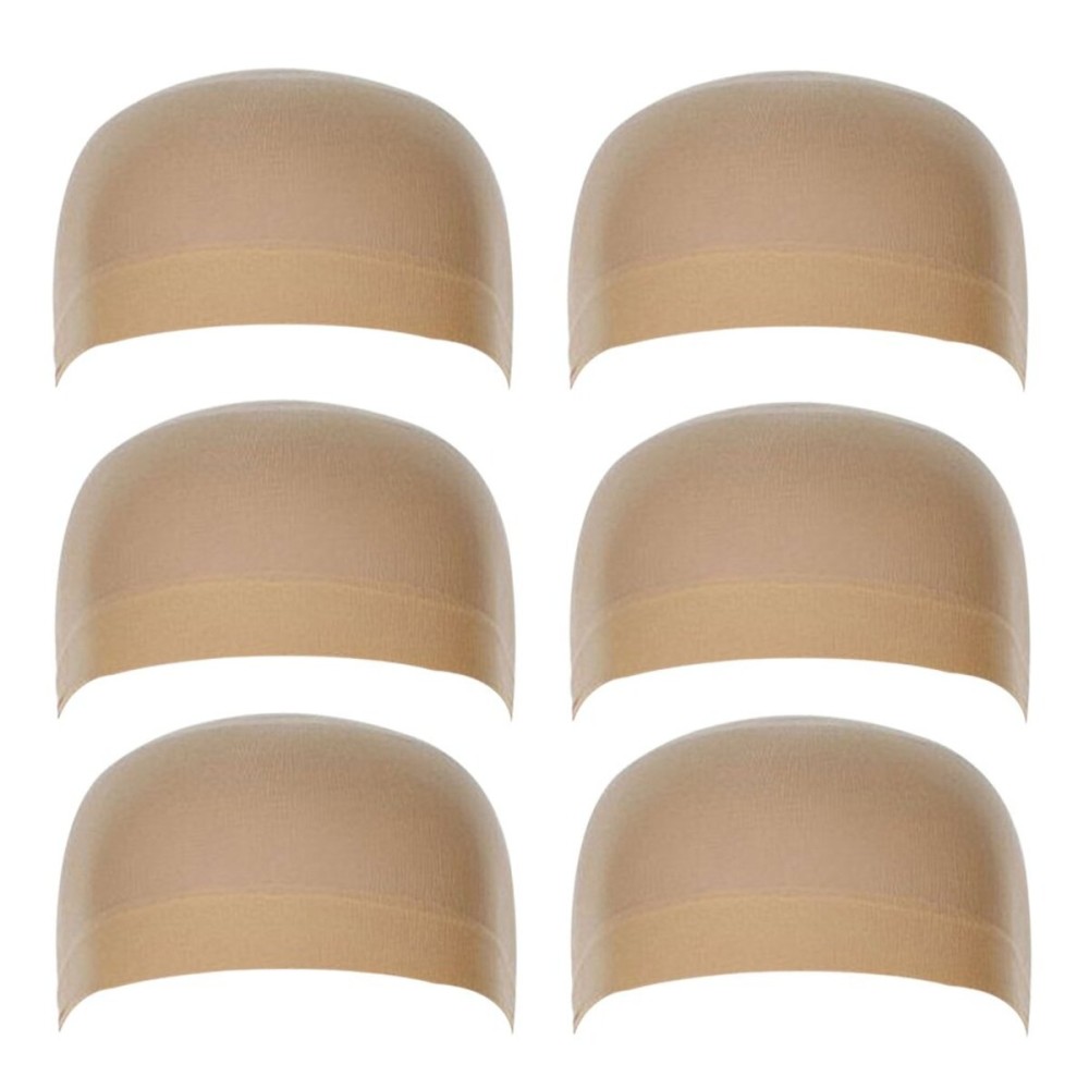 OMORFIEER 6 Pack Nylon Stocking Wig Caps for Women and Men Elastic Stretchy Neutral Nude Beige