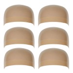 OMORFIEER 6 Pack Nylon Stocking Wig Caps for Women and Men Elastic Stretchy Neutral Nude Beige