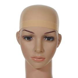 OMORFIEER 6 Pack Nylon Stocking Wig Caps for Women and Men Elastic Stretchy Neutral Nude Beige