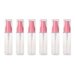6PCS 30ml/1oz Empty Plastic Pump Vial Packing Bottles with Transparent Cap-Face Cream Jar Pot Makeup Travel Cosmetic Storage Container Holder for Lotion Bath Shower Dispenser (Transparent+Pink)
