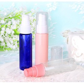 6PCS 30ml/1oz Empty Plastic Pump Vial Packing Bottles with Transparent Cap-Face Cream Jar Pot Makeup Travel Cosmetic Storage Container Holder for Lotion Bath Shower Dispenser (Transparent+Pink)