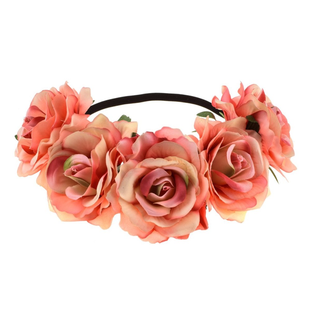 June Bloomy Rose Floral Crown Garland Flower Headband Headpiece for Wedding Festival (Peach) June Bloomy Rose Floral Crown Garland Flower Headband Headpiece for Wedding Festival (Peach)