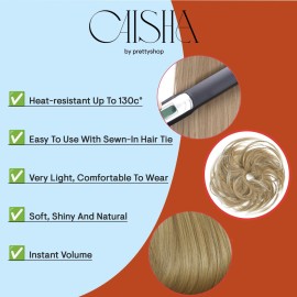 CAISHA Jumbo Scrunchie Braided Updo Wavy Messy Bun Hairpiece Copper Brown G14D