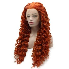 Iwonawig Long Curly Reddish Blonde Heat Friendly Wig Natural Looking Synthetic Lace Front Wig Iwonawig Long Curly Reddish Blonde Heat Friendly Wig Natural Looking Synthetic Lace Front Wig
