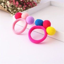 LOVEF 6 Pcs furball pompom Ball Elastic Hair Band gum Ponytail Holder Girls Hair Clip Headband Hair Accessories Gift