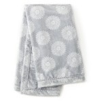 Levtex Baby - Willow Plush Blanket - White Medallions on Grey Plush - White and Grey - Nursery Accessories - Blanket Size: 30 x 40 in.