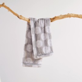 Levtex Baby - Willow Plush Blanket - White Medallions on Grey Plush - White and Grey - Nursery Accessories - Blanket Size: 30 x 40 in.