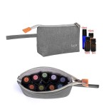 LUXJA Essential Oil Carrying Bag - Holds 8 Bottles (5ml-15ml, Also Fits for Roller Bottles), Portable Organizer for Essential Oil and Small Accessories, Gray