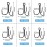 Fishing Treble Hooks Kit High Carbon Steel Hooks Strong Sharp Round Bend for Lures Baits Saltwater Fishing 110pcs/box Mixed 6 Size 4 6 8 10 12 14