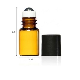 WOIWO 5 PCS Amber Empty Brown Glass Roll-on Bottles With Stainless Steel Roller Balls And Black Cap For Essential Oil Perfumes Lip Balms 5 ML