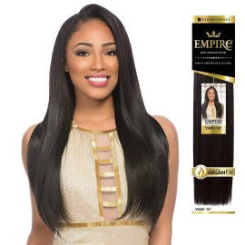 Sensationnel Empire yaki human hair - tangle free weaving for quick weave and sew in styles for faux highlights - 1 pack (8 inch, DARKBLUE)