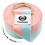 Tumaz Yoga Strap/Stretch Bands [15+ Colors, 6/8/8 Feet Options] with Extra Safe Adjustable D-Ring Buckle, Durable and Comfy Delicate Texture - Best for Daily Stretching, Physical Therapy, Fitness