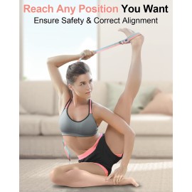 Tumaz Yoga Strap/Stretch Bands [15+ Colors, 6/8/8 Feet Options] with Extra Safe Adjustable D-Ring Buckle, Durable and Comfy Delicate Texture - Best for Daily Stretching, Physical Therapy, Fitness